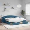 VidaXL Daybed with Trundle and Drawers Blue 90x200 Cm Velvet 3197372