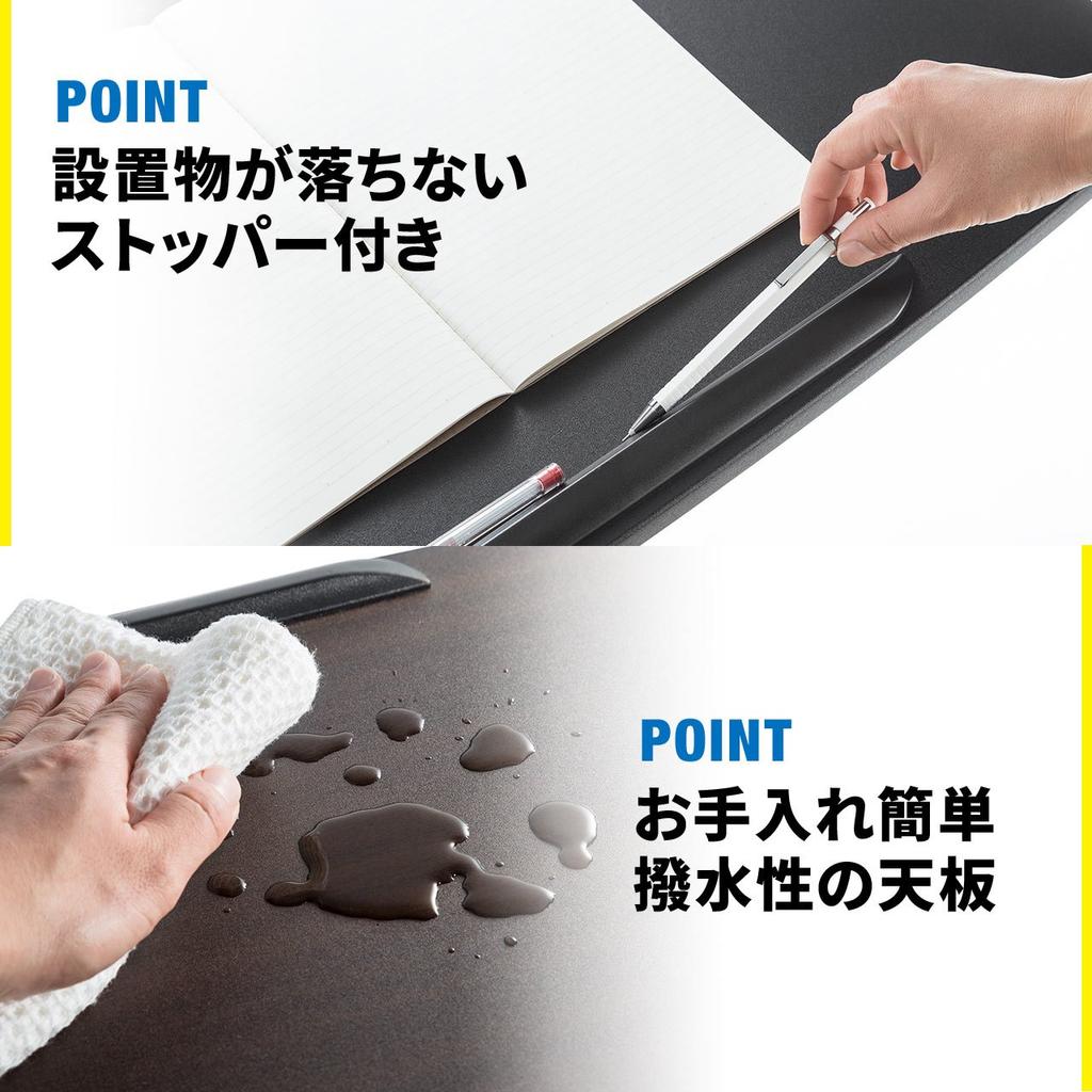 Sanwa Direct Laptop Stand Bed Sofa Side Table Compatible with A3 Height Adjustment with Casters Wood Grain 100-DESK044M