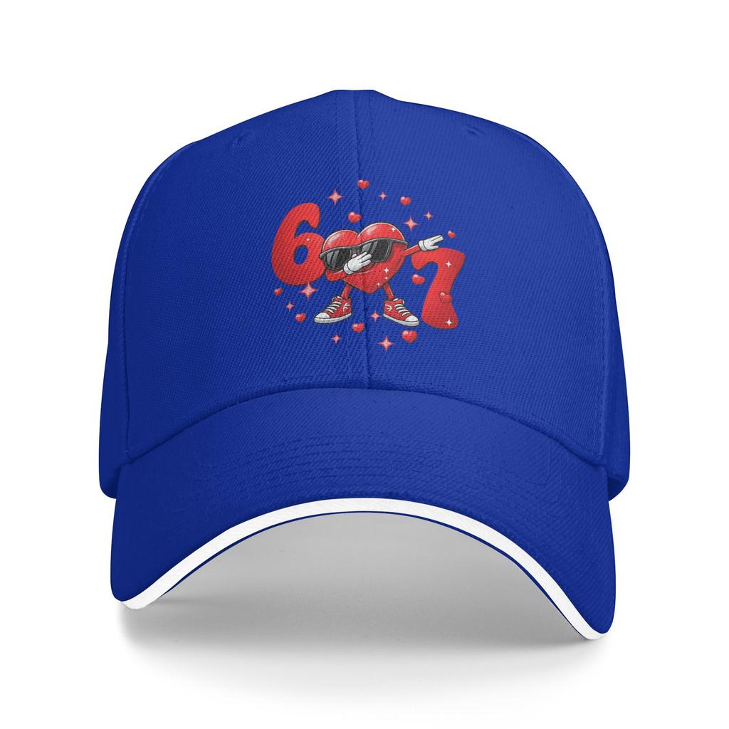 WoUnisex Unisex Valentines Day 67 Hearts Six Seven Meme Outdoor Hat Summer Sun Cap Casual Baseball Cap Fashion Golf Hats