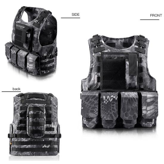 Детский тактический жилет, регулируемый холщовый жилет с несколькими карманами, уличный боевой жилет для мальчиков и девочек, ролевая игра, охота, игра, тренировочное снаряжение