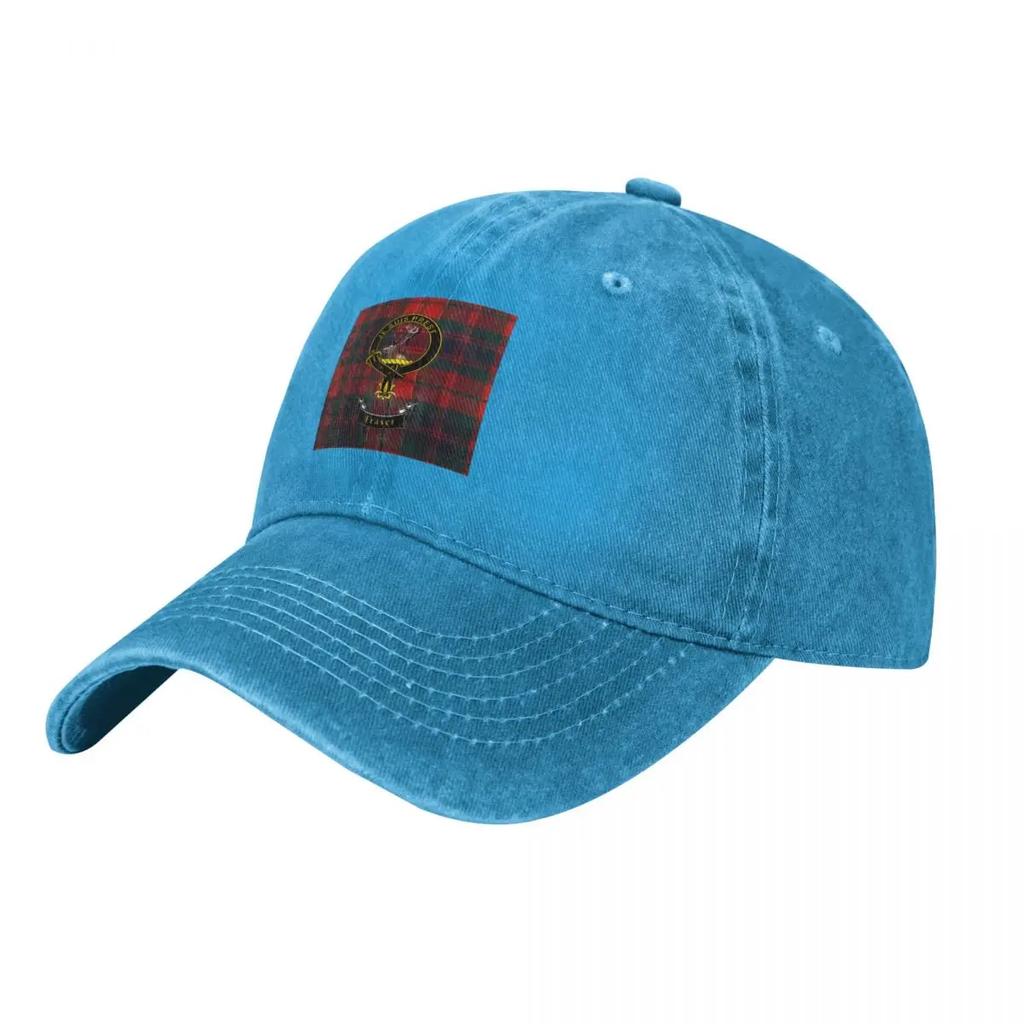 Scottish Fraser Clan Tartan and Crest Baseball Cap dad hat Ball Cap Hat Baseball Cap Funny hats Womens Beach Visor Unisexs