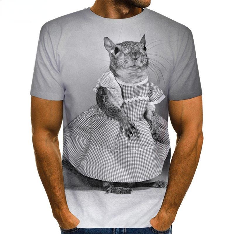 Men's Squirrel T Shirt 3D Print Shirt Animal Graphic Tees Lovely Pattern Tops Men/Women Cute Puppy Face Tee Funny Pet T-shirt