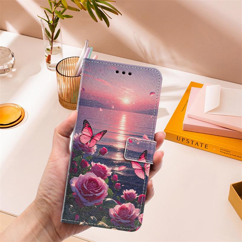 Чехол с рисунком «Закат» для Xiaomi Redmi Note 15/Note 14/Note 13 Pro+ Кошелек Кожаный Чехол-Обложка