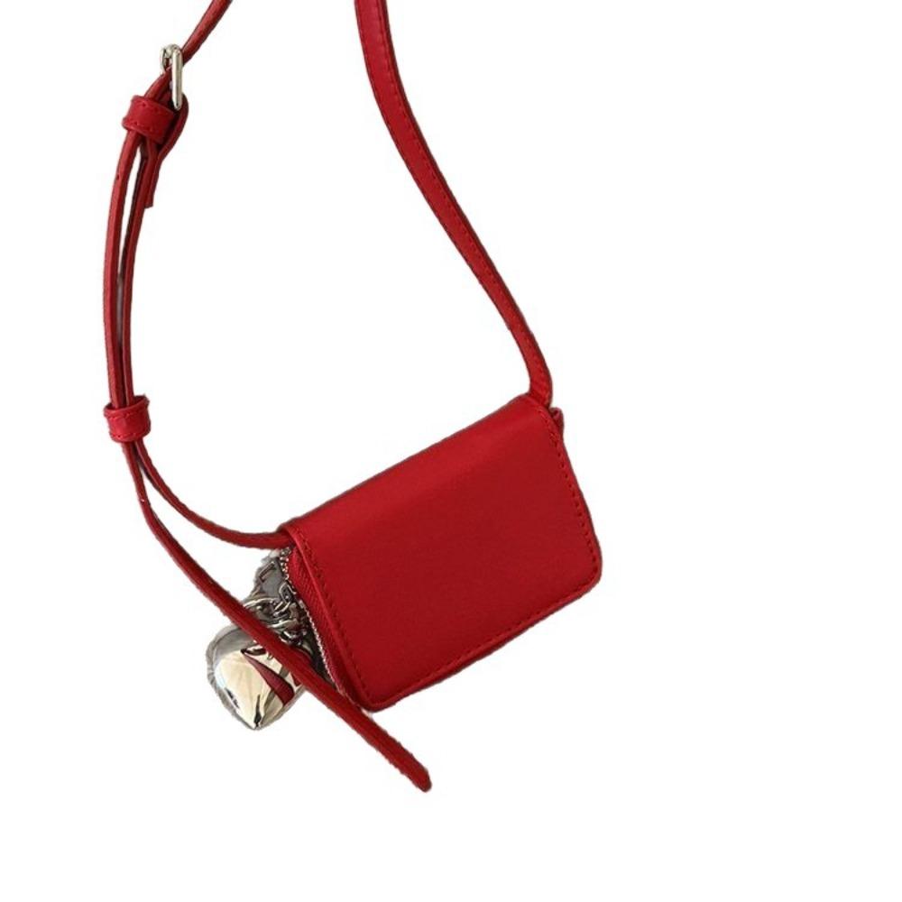 New PU Leather Coin Purse Solid Color Adjustable Shoulder Strap Crossbody bag Small Square Bag Women