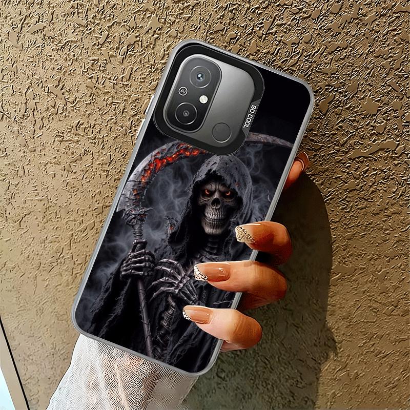Ударопрочный чехол для телефона Xiaomi Poco X7 X6 X5 X3 Pro F7 Ultra M8 Redmi 15C 15 14C 13C 12C 10C 13 с изображением Смерти, Жнеца, Черепа и Косы