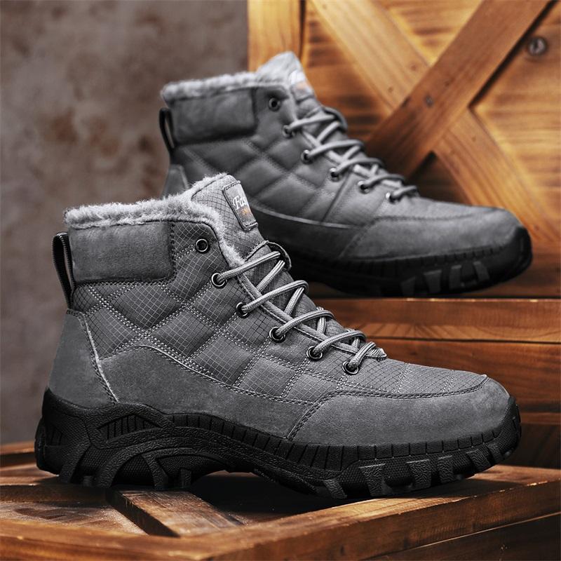 Men's Snow Boots New Winter Style Plus Velvet To Keep Warm and Trendy High-top Outdoor Hiking Thick Cotton Shoes Platform Boots