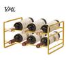 Kitchen Pantry Storage Iron Wine Rack, Curved Grooves, Countertop Cabinet Shelf, Compact Bottle Stand Metal Holder, for Cupboard And Stable Rack