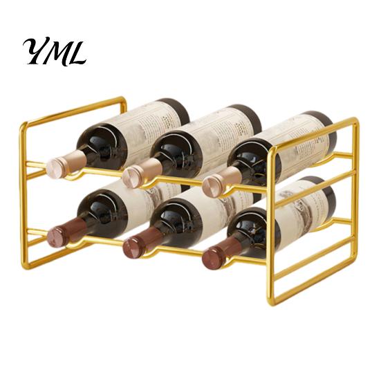 Kitchen Pantry Storage Iron Wine Rack, Curved Grooves, Countertop Cabinet Shelf, Compact Bottle Stand Metal Holder, for Cupboard And Stable Rack