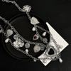 Silver Double Layer Heart Pearl Waist Chain for Women Vintage Metal Belly Chain Adjustable Accessory for Night Party