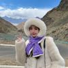 Осень Зима Японский Стиль Милый Плюшевый Защита Ушей Шарф Шапка Интегрированная Вязаная Флисовая Подкладка Утолщенная Теплая Шерстяная Шапка Лей Фэн