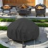 Round Fire Pit Cover Heavy Duty, Waterproof BBQ Cover for Outdoor Fire Pit, Patio Cover