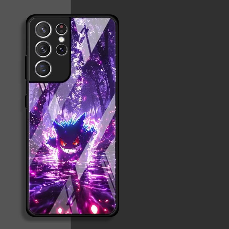Anime Pokemon Gengar Luxury Phone Cover Glass Case for Samsung Galaxy S26 S25 Ultra S23+ S22 S25+ S21 S24+ S20 FE S23 Plus S24