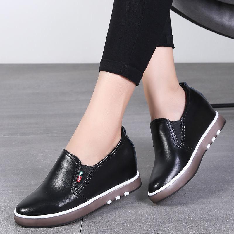 Кроссовки на танкетке, женские повседневные дышащие женские белые туфли на платформе со скрытым каблуком