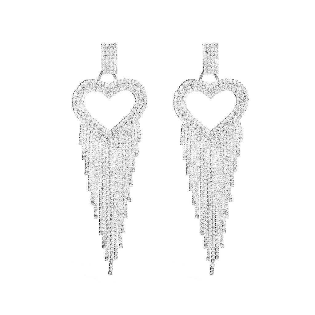 Heavy Industry Luxury Long Fringed Love Earrings
