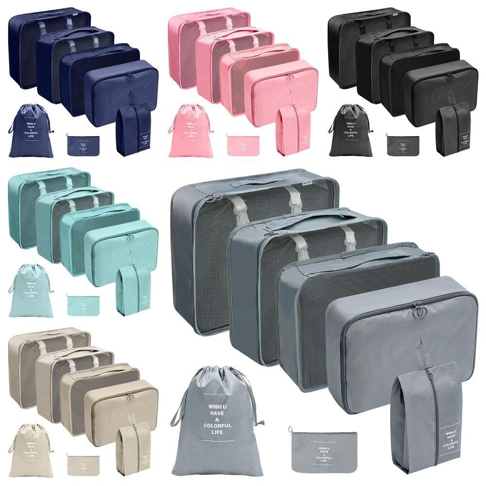 7Pcs/Set Large Capacity Suitcase Packing Cubes Set Folding Clothes Shoe Tidy Pouch Wardrobe