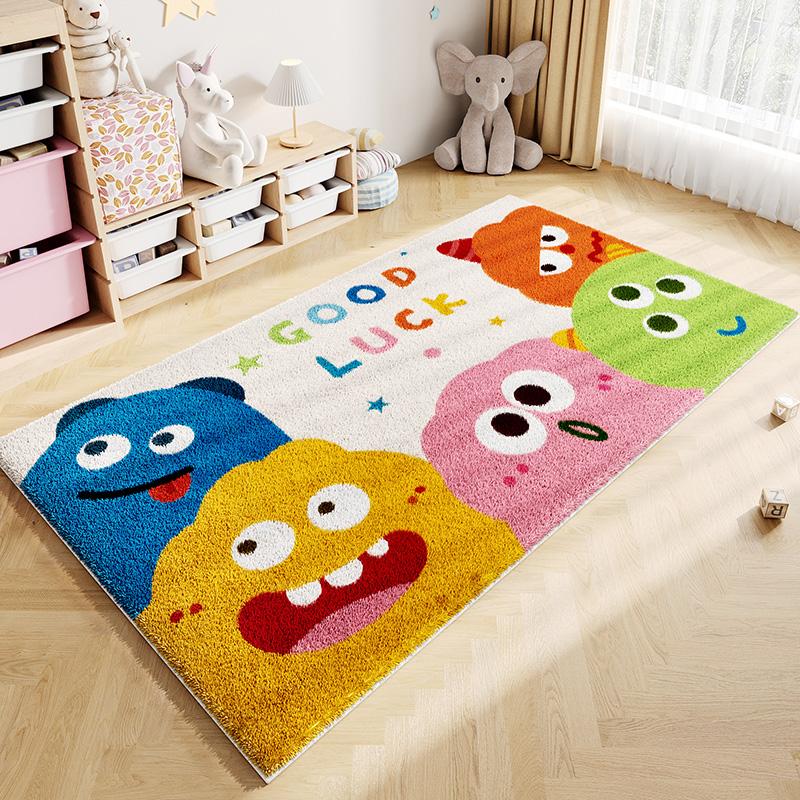 Cartoon Style Rugs for Bedroom Large Area Living Room Decoration Plush Carpet Thick Anti-slip Children Floor Mat Fluffy Soft Rug