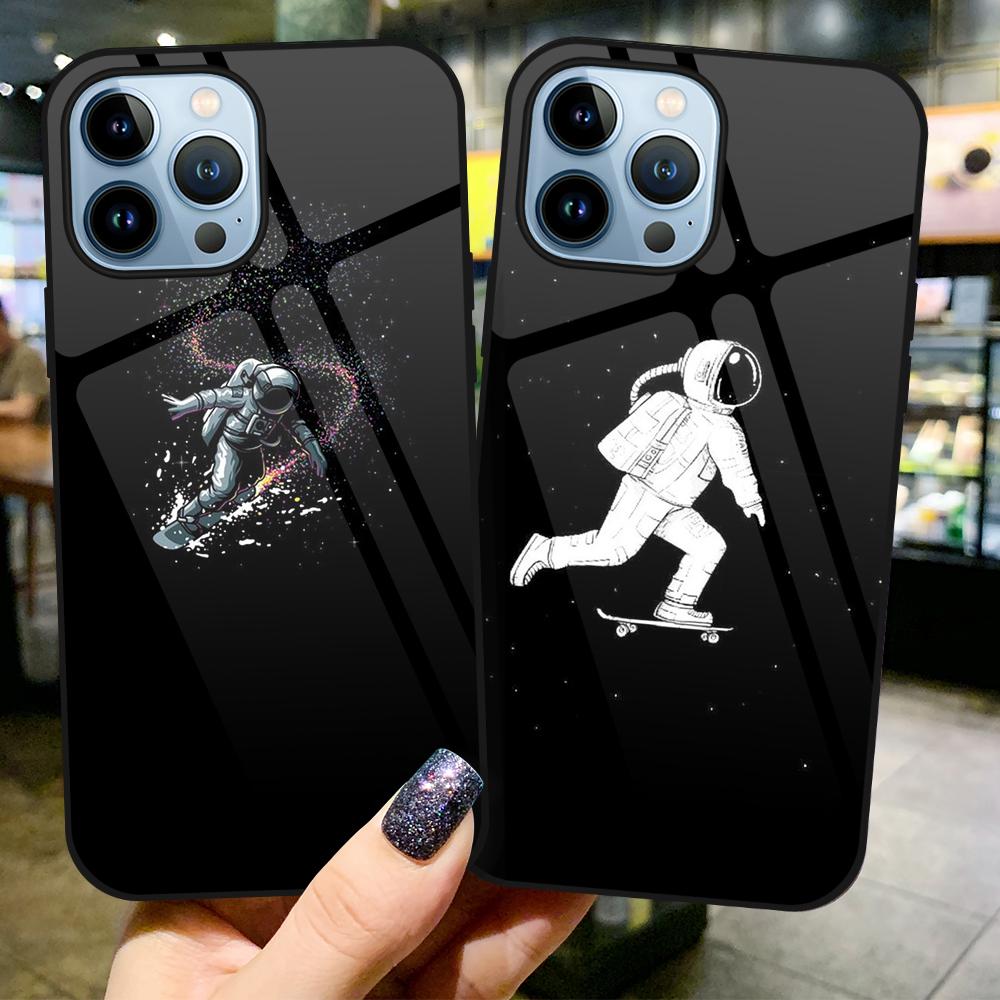 Чехол с изображением астронавта из закаленного стекла для Iphone 14 13 11 12 Pro Max Mini Xs Xr X 7 8 6s Plus Se 2022, защитный чехол Carcasa
