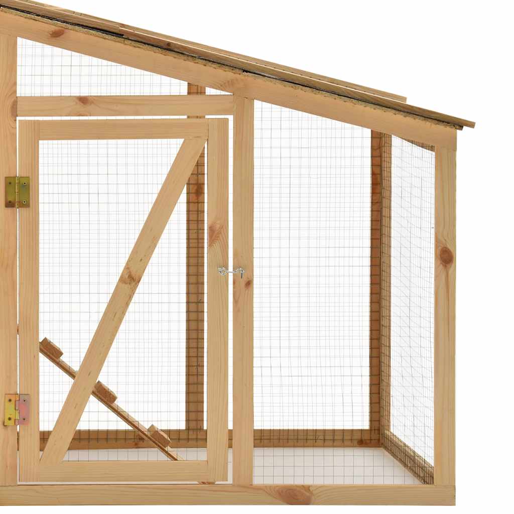 Chicken Coop Solid Pine Wood 178 x 67 x 92 cm