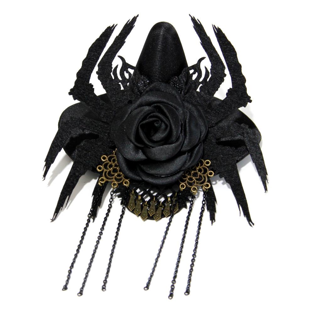 Halloween Party Spider Tassel Top Hat Hair Accessories Hairpin Goth Black Ball Annual Meeting Headgear Fj-43-1