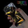 Геометрия LED Светящийся Чехол для Телефона Для iPhone 16 15 13 Pro 12 Mini 14 Plus 11 XS Max X XR 8 7 Роскошный Схематичный Звонок Светящийся Корпус