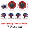 7Pcs 50th Anniversary Fiber Black Car Hood Front Rear Trunk Emblem Badge For BMW F20 E36 E46 X6 M4 E60 E93 E87 G01 G20 X3 X5 F30 FV7
