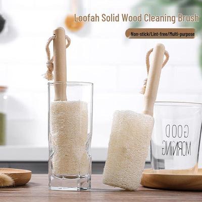Скидка для новичков: Подвесная деревянная ручка люфа щетка для чистки чайных чашек с бесплатной доставкой