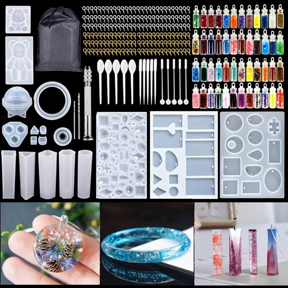 Clear Epoxy Resin Epoxy Resin Mold Kits Glitter Power Set Jewelry Casting Mould Kit DIY Supplies