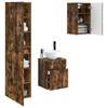 Bathroom Furniture Set 3 pcs Smoked Oak 33 x 34.5 x 160 cm