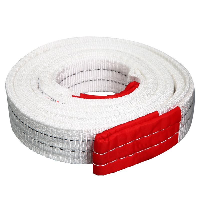 Промышленный белый плоский строп для крана, буксировочный строп, грузоподъемный строп грузоподъемностью 2/3/5/10 тонн, доступен длиной 6/8 метров