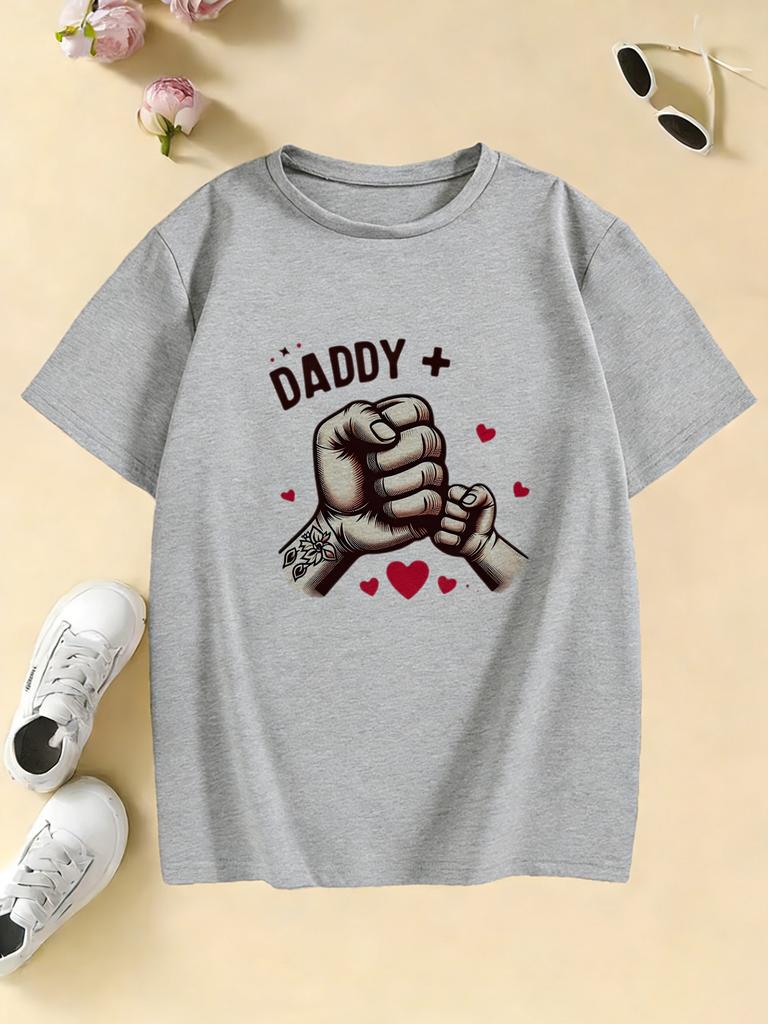 Daddy Love Me Design T Shirts Kids Children's T-shirt Boys Girls Summer Spring Casual Top Tee