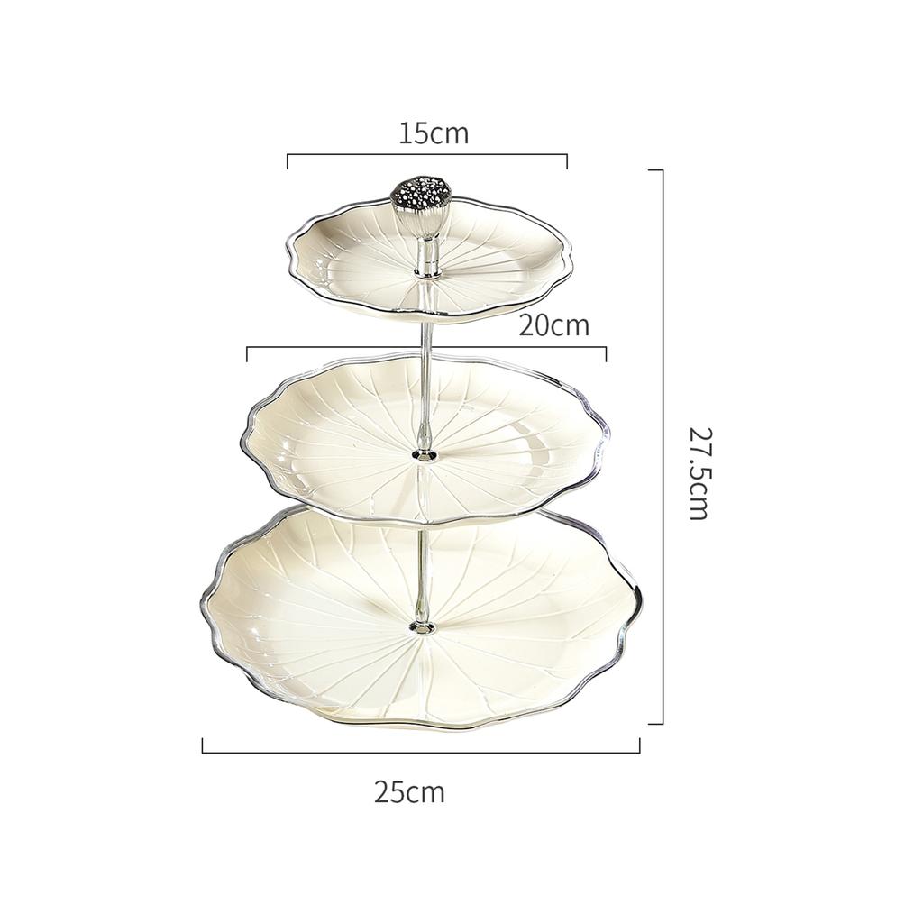 2 Tier Cupcake Stand Ceramic Elegant Dessert Plates Stand Serving Tray Containers for Cookies Birthday Home Dinner Wedding