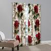 2pcs, Upscale Curtains 2D Print Red Roses & Golden Floral Pattern Polyester Woven (without Rod) All Seasons for Bedroom and