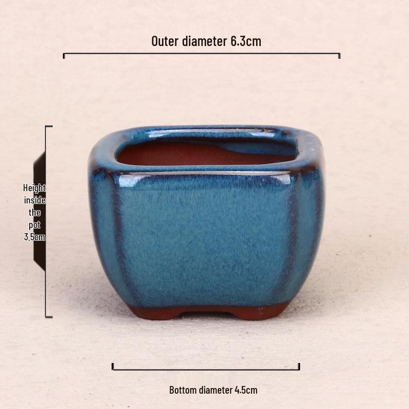 Zisha Ceramic Palm-Sized Succulent Pot for Living Room or Office, Breathable Bonsai Planter