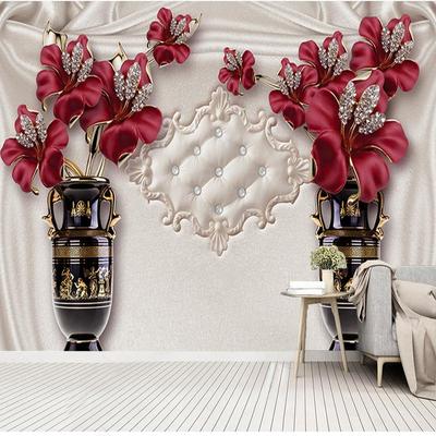 3D фото обои красивые стерео украшения красный цветок ТВ настенная роспись гостиная спальня нетканая роспись водонепроницаемые обои