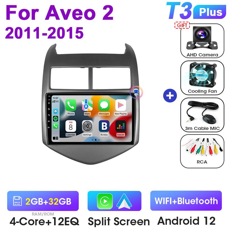 2 Din Android 12 автомобильное радио для Chevrolet Aveo 2 Sonic T300 2011 -2015 мультимедийный видеоплеер GPS 4G Carplay Auto Stereo RDS DVD