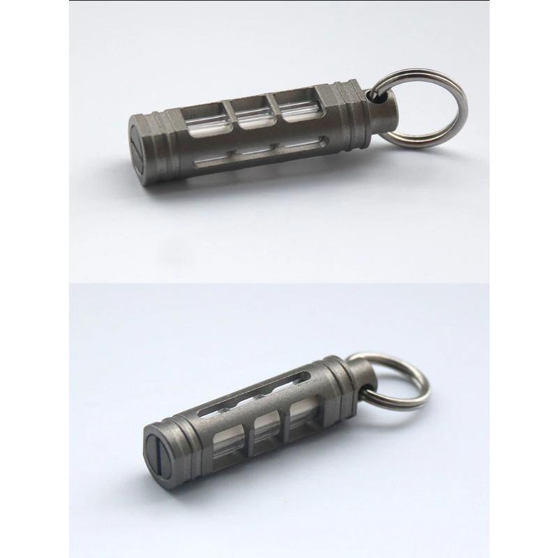 Брелок из титанового сплава с тритиевой трубкой, самосветящаяся тритиевая трахея, подвеска 3,5 * 25 мм, съемный тритий