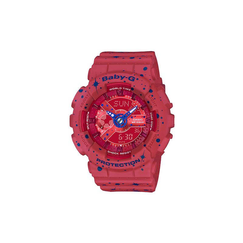 Casio BABY-G Звездное небо Модный Ретро Уличный Классический Стрелочный Двойной Дисплей Циферблат Водонепроницаемый Механизм Кварцевый Механизм Ремешок из Смолы BA-110ST-4A