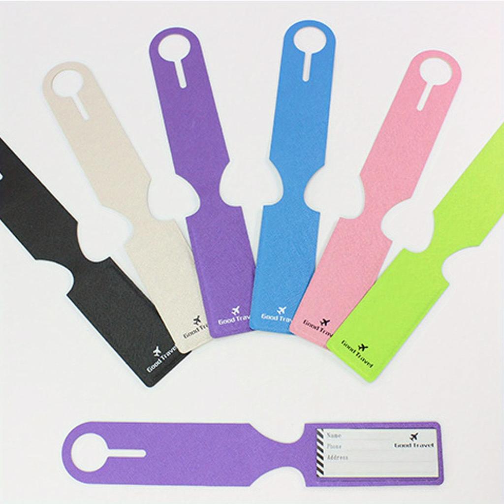 PU Leather Luggage Tag Suitcase Identifier Label Baggage Boarding Bag Tag Name ID Address Holder Anti Loss Travel Accessories