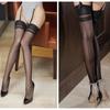 Bubble Wide Cuff Thigh High Stockings 15D Sexy Transparent Stockings Vintage Back Line Seamed Medias De Mujer Office Lady