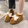 Casual Bow Cotton Shoes 2025 Winter New Velvet Thickened Soft-soled Snow Boots Versatile and Comfortable Outer Cotton Boots