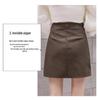 Женская короткая юбка А-силуэта из ПУ кожи с высокой талией 2023 - Мода осень/зима