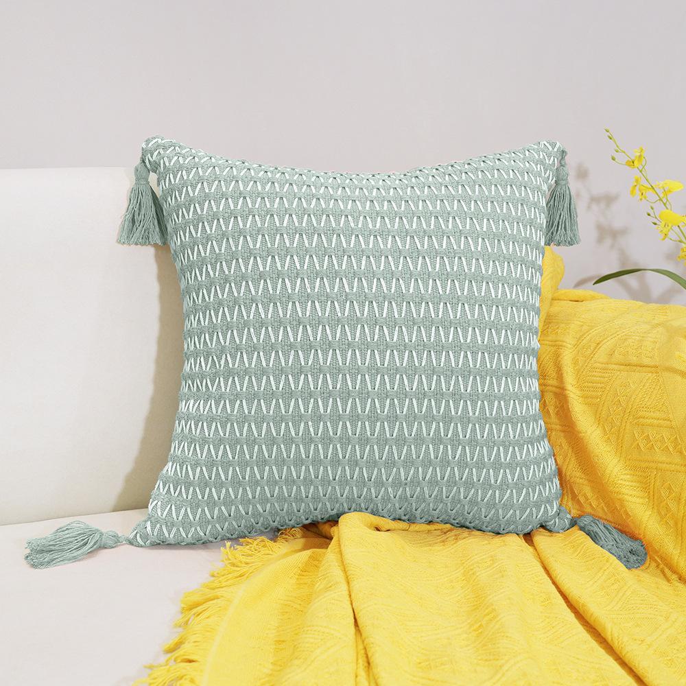 Подушка с жаккардовой бахромой, простая скандинавская утолщенная песочная декоративная подушка, наволочка для подушки