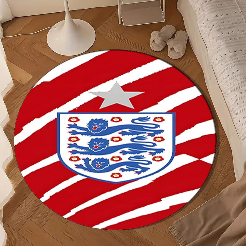 1PC EnglCoat Of Arms Round Rug for Livingroom,Bedroom, Palyroom, Chair Rug, Area rug, Circle Carpet, Large Size Fan Christmas gift