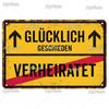 [MyPlate] Retro GLUCKLICH Poster Metal Sign Plate Tin Sign Wall Crafts Decor For Garage Home Plaque Decoration Gift