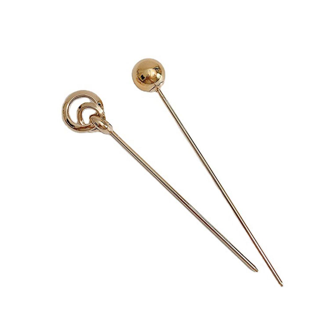 Round Ball Temperament Gold Color Simple Hair Accessories Metal Hairpins Hair Sticks Hair Fork