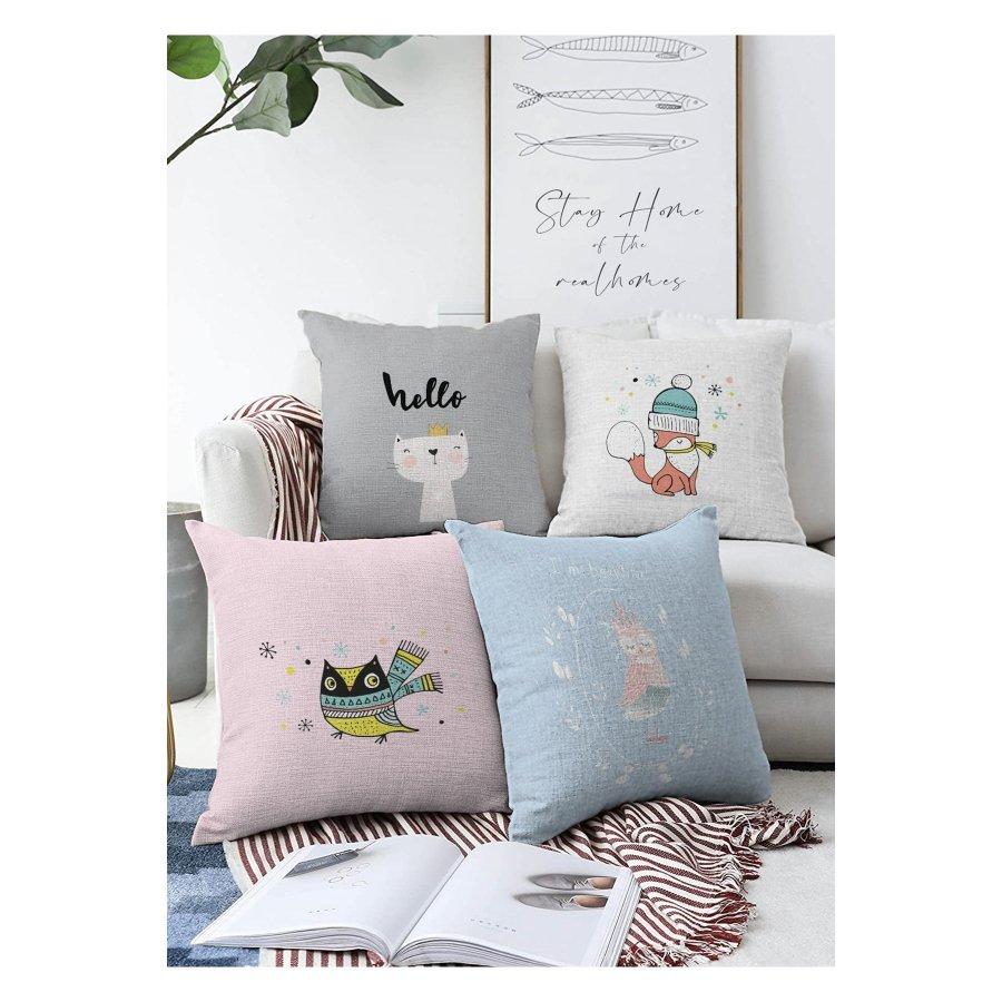 Набор чехлов для подушек с цифровой печатью из 4 предметов