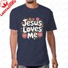 Jesus Loves Me Tshirt Retro Christian Religion Faith Tshirt Casual Fashion Loose Harajuku Summer Short Sleeve Unisex Unisex Tees