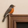Nature Inspired Room Accents Wooden Bird Door Topper Decor, Adorable Shape Corner Statue, Handcrafted Wood Decor Sign, Woodland Interior Design