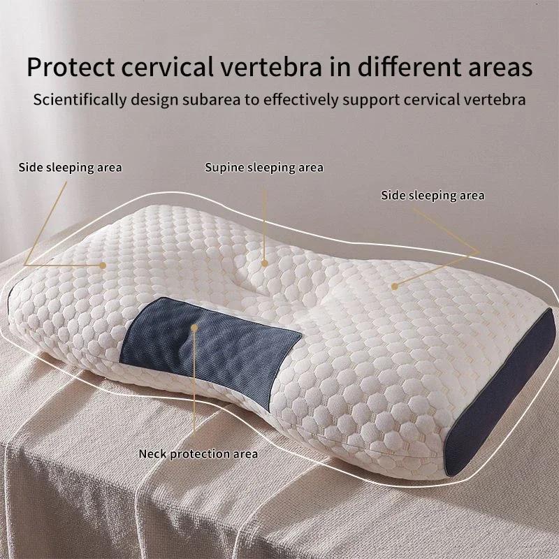 Neck Pillow Help Sleep and Protect The Neck Cervical Orthopedic Household Soybean Fiber SPA Massage Pillow for Sleeping