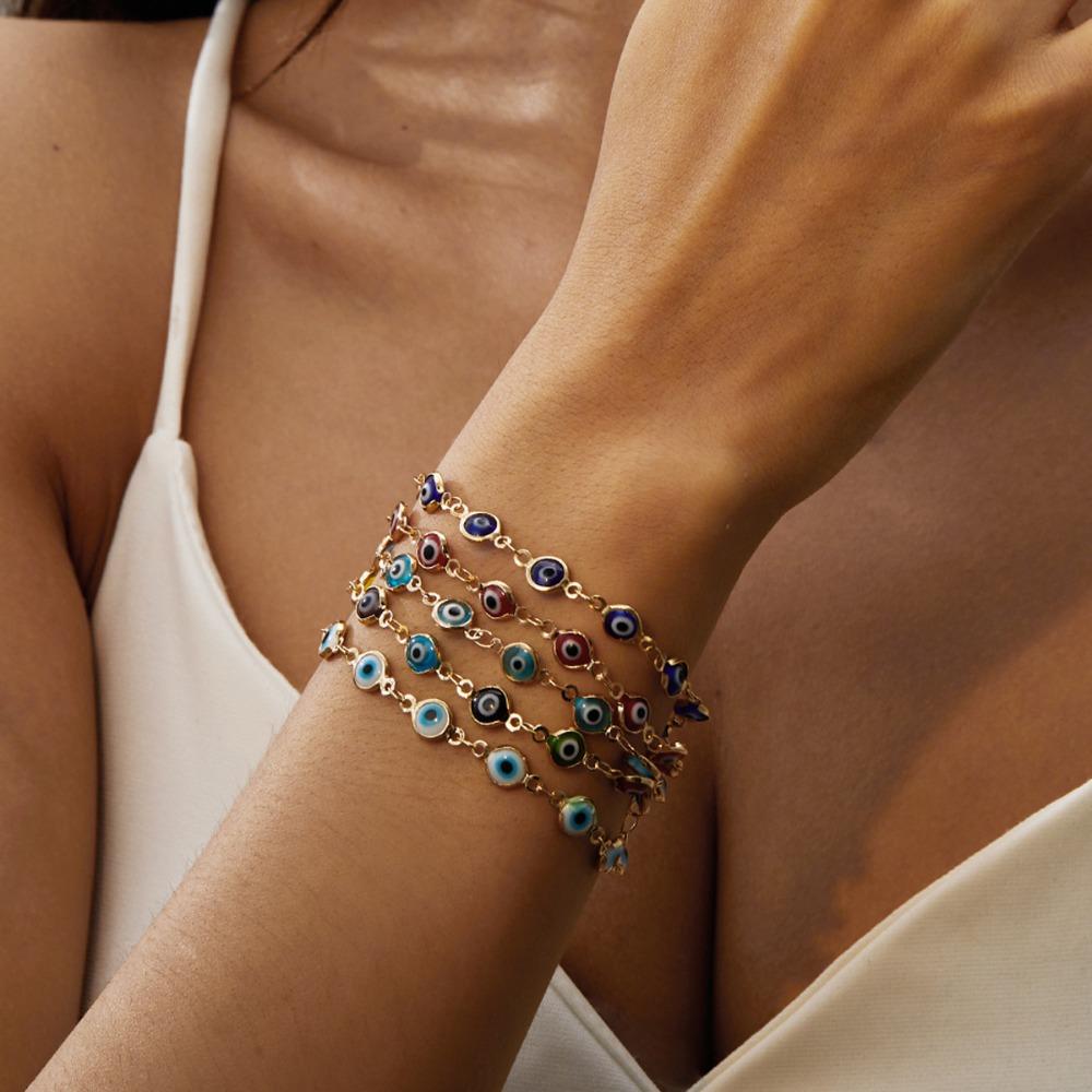 Регулируемый браслет с турецким глазом от сглаза, красочный турецкий синий браслет с глазом от сглаза, ювелирные подарки